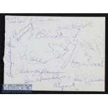 Signed Manchester United ‘Busby Babes’ Autograph Page includes Edwards, Blanchflower, Colman,