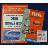 1967 FA Cup Final Chelsea v Tottenham Hotspur football programme, ticket and song sheet date 20