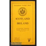 1938 Scotland v Ireland Rugby Programme: The highly traditional slim 8pp illustrated Murrayfield