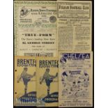 1940 Blackburn Rovers Away Football Programmes to include 1946/47 v Brentford 3 May (x2 one with