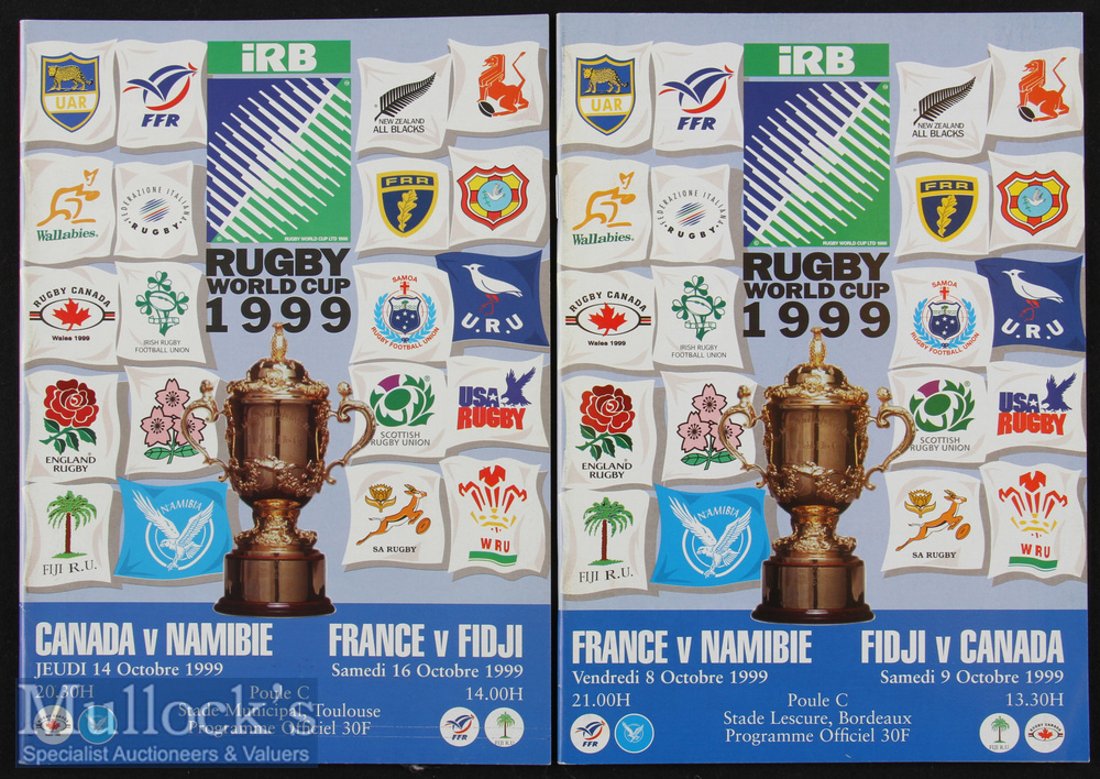 1999 Rugby World Cup Final etc Programmes (2): Four Pool C matches covered by two programmes from