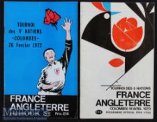 1970/1972 France v England Rugby Programmes (2): France were well on song in Paris for a 35-13