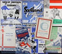 Assorted 1940s/60s International football programme including 47 Great Britain v Europe (damage to