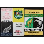1972 New Zealand v Australia Rugby Programmes (2): Second and Third tests of the 1972 series in