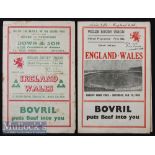 1949 Wales Rugby Programmes (2): The games against England (won 9-3) at Cardiff and v Ireland at