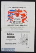 1952/53 Danish XI v Football League Football programme played May 5th, signed to centre page by Bert