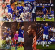 16x Signed Everton Colour Photographs Kean, Digne, Holgate, Silver etc., measuring 30x21cm approx.