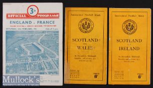 1951 Five Nations Rugby Programme Trio (3): Scotland v champions-to-be Ireland (5-6) & v Wales (19-