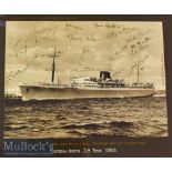 1939 Football Association Tour of South Africa Signed Photograph The Union Castle Royal Mail Motor