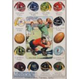 1920s Rugby & Football Honours Caps Coloured Print: The original of the item as pictured in Lot 377,