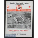 1938 England v The Rest Final Trial Rugby Programme: Lovely clean un-creased 4pp card for this