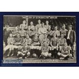 1911 Manchester Utd FC b&w team photo postcard “Health & Strength” series featuring 22 players (