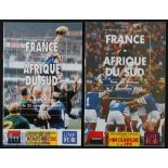 1996 & 1997 France v S Africa Rugby Programmes (2): Both from Parc des Princes and in the usual