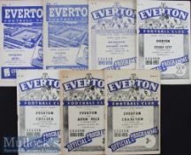 Everton home match programmes to include 1948/49 Bury reserves, Blackpool reserves 1949/50 Stoke