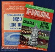 1970 FA Cup Final Chelsea v Leeds United football programme, ticket and song sheet date 11th