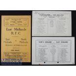 1936/1937 Midlands Area County Rugby Programmes (3): East Midlands v North Midlands Oct 1936 (