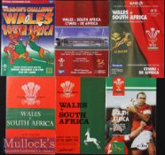 1960-2000 Wales v S Africa Rugby Programmes (6): For the matches at Cardiff in 1960, 1970 (1st Welsh