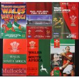 1960-2000 Wales v S Africa Rugby Programmes (6): For the matches at Cardiff in 1960, 1970 (1st Welsh