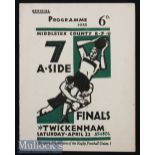 1933 Middlesex Sevens Rugby Programme: Harlequins this time, their 5th in 8. VG condition