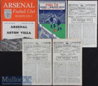 1940s/50s Arsenal football programmes to include 52 FA Cup Final v Newcastle United, (H) 51/52 v