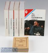 English Rugby RFU Handbooks (5): One small, marked edition, 1979-80 and four large ‘uniform’ issues,