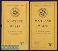 1934/1949 Scotland v Wales Rugby Programmes (2): Never mind the date, they always look the same….!
