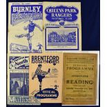 Various 1940s football programmes including 1942/43 Brentford v Reading, 1947/48 Brentford v Bury,