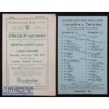 1938/1945 Lancashire County Rugby Programmes (2): v Northumberland at Gosforth, Nov 1938, 8pp