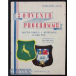 Scarce 1937 NZ v South Africa Rugby Programme: Issue from the deciding 3rd test, won by the