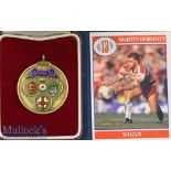 1990 Wigan Rugby League Challenge Cup Final Winners silver gilt and enamel medal – v Warrington