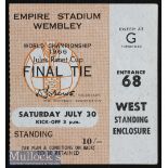 Peter Shilton and Martin Peters Signed 1966 World Cup Final Football Ticket signed to the reverse on
