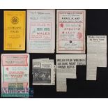 1951 Wales Rugby Programmes (H) & (A) (4): Issues v England (h)tatty, Scotland (a) - lost 19-0,