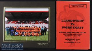 1998 Llandovery RFC Rugby Programme & Photo (2): Excellent colour team photo of the visitors &