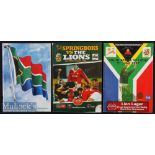 1997 British & I Lions in S Africa Test Rugby Programmes (3): Complete set of three compact