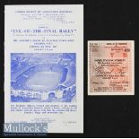 1962 FA Cup Final Football Match Ticket and Eve of The Final Rally Programme the ticket dated 5 May,
