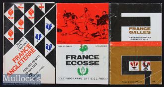 1970s France Home Rugby Programmes (3): Paris issues for the 1975 games v Wales (who won with a host