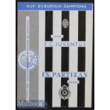 1961/62 Partizan Belgrade v Juventus Football programme European Cup, no staple with light bleed,