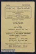 Bert Williams Signed 1946/47 Wolverhampton Wanderers Trial Match Colours v Whites football programme