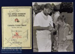 1992 Autographed Manchester Utd v All Stars XI 12 July for the Bryan Robson Scanner Appeal cricket