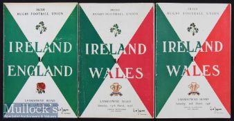 1956/8/9 Ireland Home Rugby Programmes (3): The now well established, packed & attractive Dublin