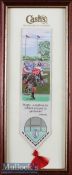 Modern Cash’s Woven Embroidered Rugby Bookmark: Mounted framed & glazed 11” x 5” Cash’s of