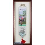 Modern Cash’s Woven Embroidered Rugby Bookmark: Mounted framed & glazed 11” x 5” Cash’s of