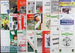 Collection of Irish football programmes including European friendlies, domestic big match and League