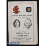 Rare 1930 British Lions at Canterbury Rugby Programme: Canterbury won 14-8, 24pp issue with some