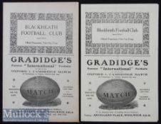 1925/27 Blackheath v Richmond Rugby Programmes (2): March matches for the London ‘neighbours’,