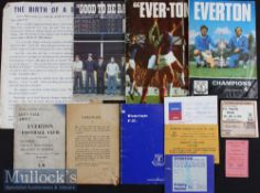 Everton football memorabilia to include 1948 ‘Lets talk about’ Everton series 1, no. 4, 1960/61