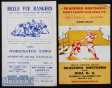 2x Rugby League Programmes from 1950/60s to incl 1964 Grand Opening Match Bradford Northern v Hull