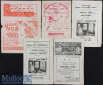 1940s Swansea Town football programmes to include (A) 46/47 v Nottingham Forest, 47/48 Bournemouth &