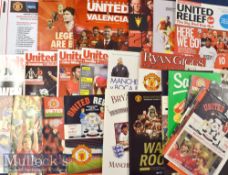 Collection of Manchester Utd testimonials/friendly home match programmes to include McIlroy, Robson,