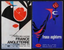 1964/1970 France v England Rugby Programmes (2): Typically striking colour and design for France’s